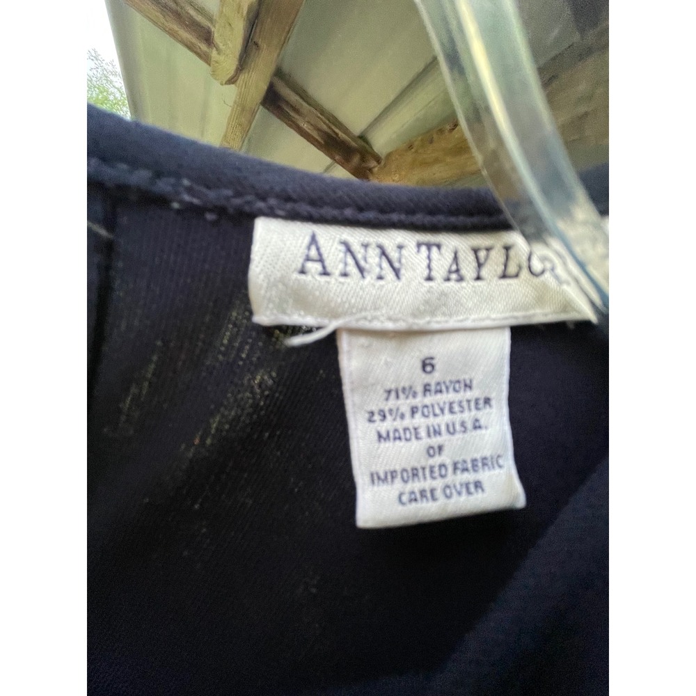 Ann Taylor black Short Sleeve Maxi Dress Keyhole Back Rayon Blend Size 6 - Picture 6 of 8